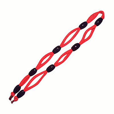 連結型拘束ロープ(100cm)赤紐黒玉