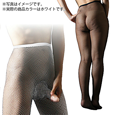 メンズパンティストッキング　メッシュホワイト　TST001WH