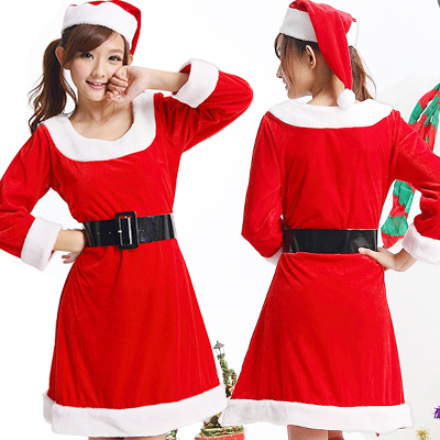 サンタ コスプレ ★クリスマスをさりげなく彩るワンピースサンタ　15