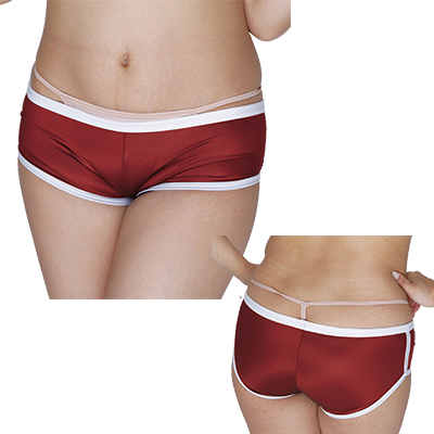 光沢ストレッチ体操服　ホットパンツ　エンジ　TW454DR
