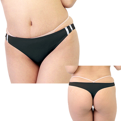2wayストレッチブルマTバック　ブラック　TW493BK