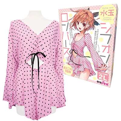 水玉シフォンロンパース　おとこの娘用