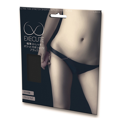 EXECUTE (エクゼキュート) 極薄ストレッチポケット付きショーツ ブラック(LS008)