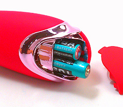 付属の単4ｘ2をセットします。