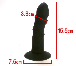 本体サイズです。医療用グレードシリコンを使ったマットな質感のディルド！