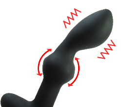 ヘッドはパワフル振動し、中央のパールが上下に作動。同時に異なる刺激を得られます。