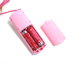 付属の単3ｘ2をセットします。