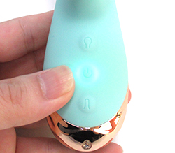 電源ボタンで振動変化　上ボタンで先端膨張　下ボタンで排気です。